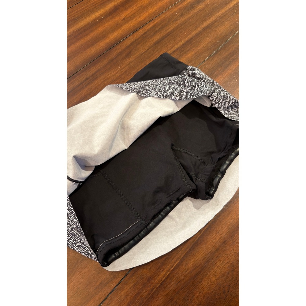 Lululemon Pace Rival Skirt Black White Static Print Athletic Skort Women Size 4 - Picture 10 of 14